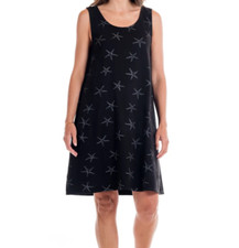 FRESH PRODUCE Small Black 76 Drape Starfish Jersey Cotton Tank SUN Dress NWT S