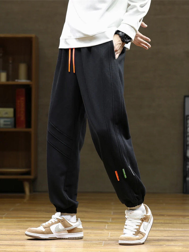 Colorful Cotton Drawstring Jogger Pants for Men Spring Autumn Training