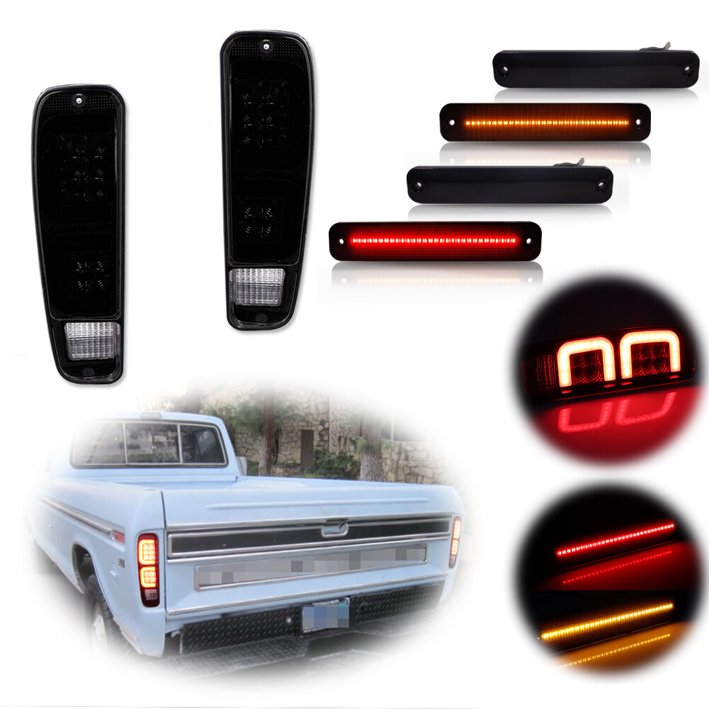 Fit Ford Truck F100 F150 F250 78 79 1978 1979 Tail Lights &Amp; Side Markers 6Pc/Set