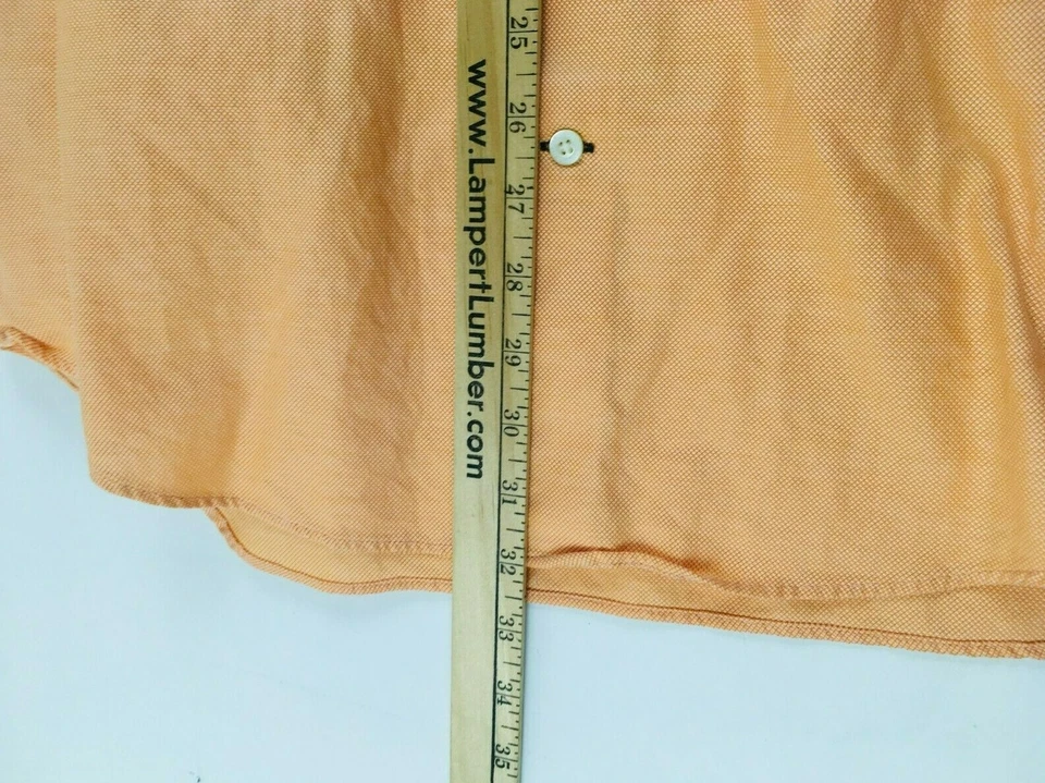 Camisa Banana Republic Para Hombre Talla 16-16.5 L Naranja Ajustada Manga Larga Abotonada Foto 4 de 4