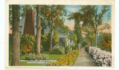 SARATOGA SPRINGS, NEW YORK-WALK IN CHAUNCEY OLCOTT'S GARDENS-W/B-(NY-S#3)