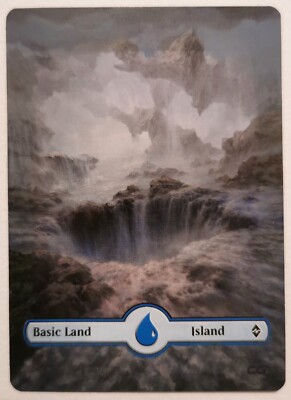 mtg magic the gathering alter, basic land, Island, extended Art, Hand Painted