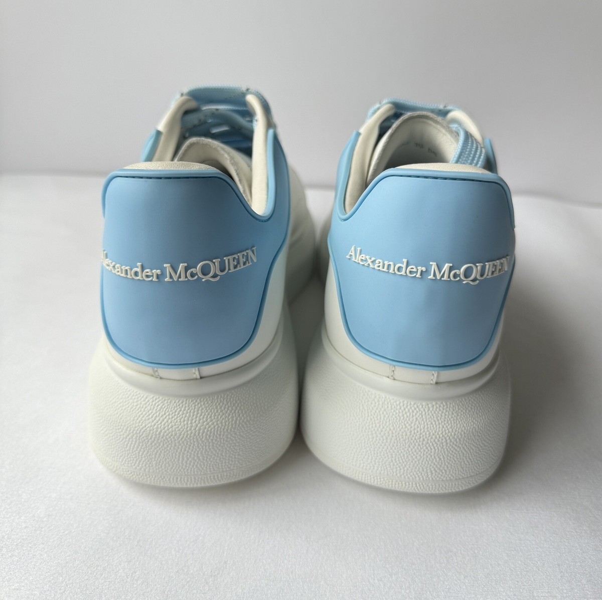 Alexander McQueen Women's Oversized White and Sky Blue