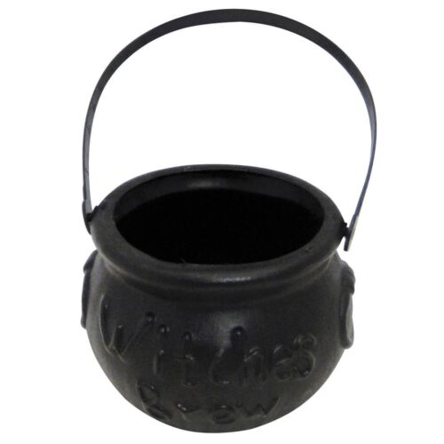 Small Halloween Trick Or Treat Black Witches Brew Cauldron Bucket Kids Party - Picture 1 of 2