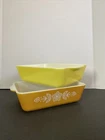 Vintage Pyrex 503 Yellow & Brown Refrigerator Casserole Dish