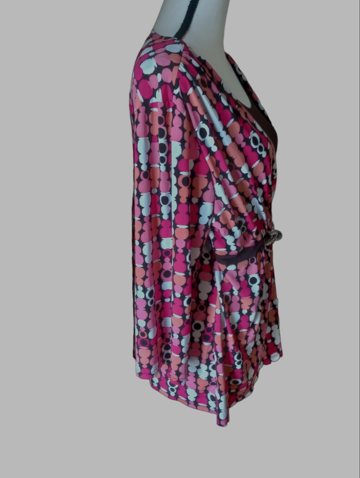 Notations Multi Colored Blouse Silver Chain Embel… - image 3