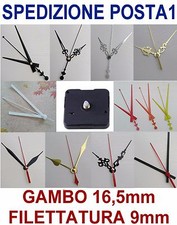 MECCANISMO SILENZIOSO MOVIMENTO OROLOGIO PARETE PRECISO MURO 16,5mm + LANCETTE