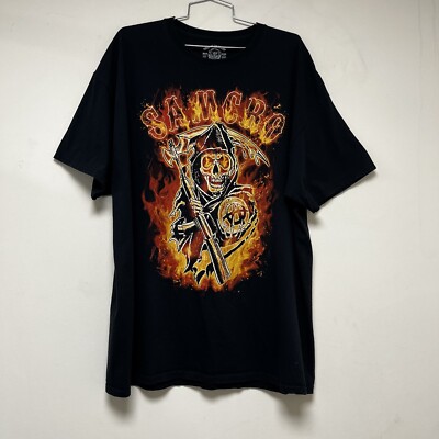 Sons Of Anarchy Road Gear 2XL Samcro Black T-shirt  Grim Reaper Short Sleeve