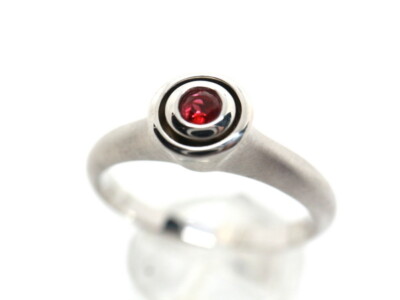 GOLDJUNGE69 * SOGNI D`ORO EDELSTEIN RING (19) SPINELL RUND 925er SILBER/MATT