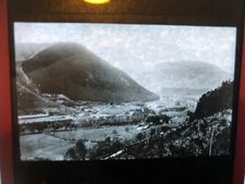ANTIQUE Magic Lantern Slide   VIEW  DINAS MAWDDWY   C1890 PHOTO WALES