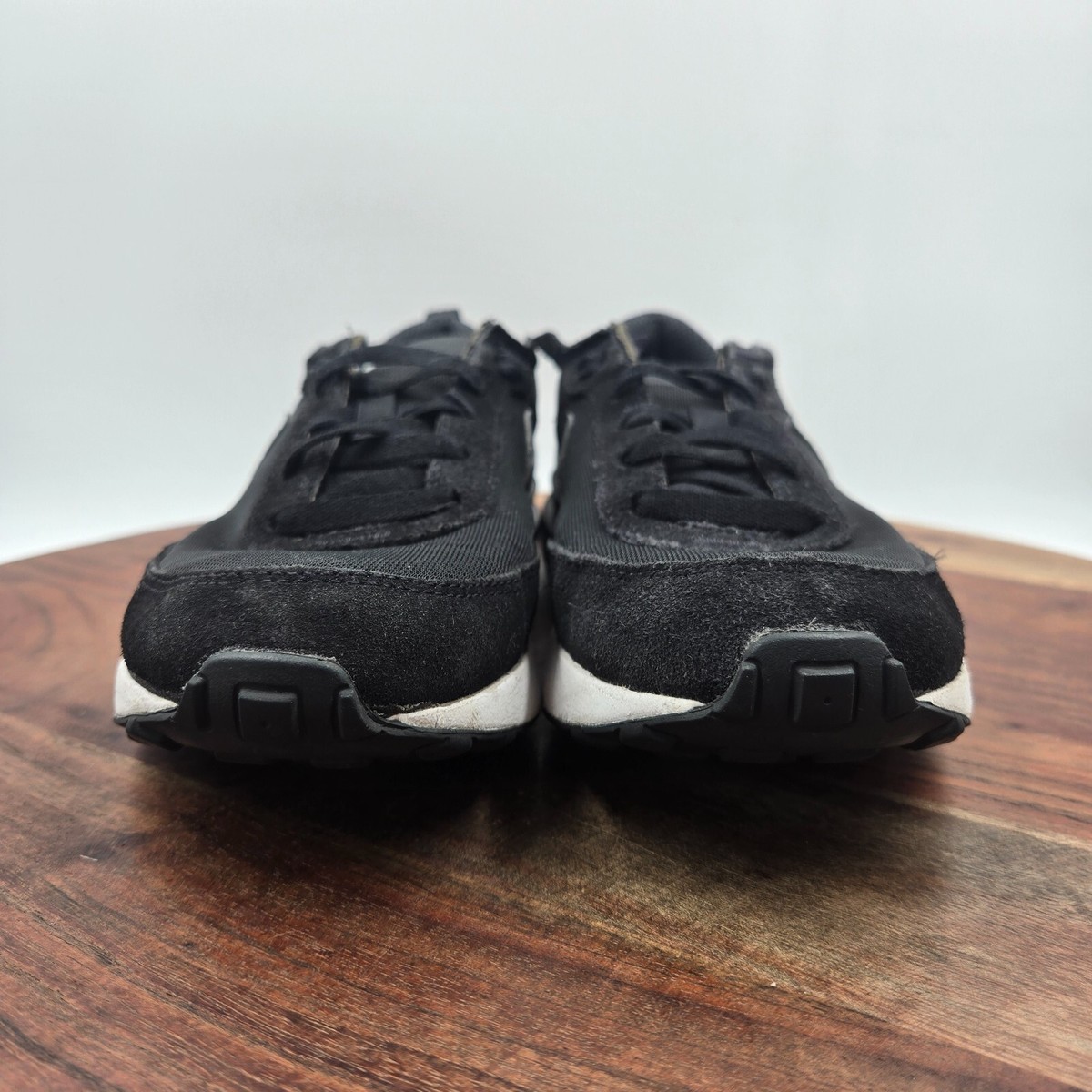 Nike Waffle One Shoes Youth Boys Black White Suede Athletic