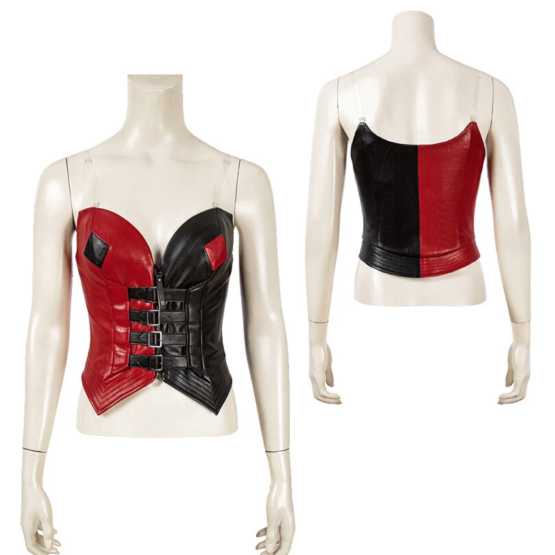 Harley Quinn Cosplay Disfraz Accesorios Elegante Chaqueta Sexy Corsé Con Cinturón Foto 4 de 4