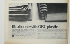 GBC General Binding Corporation 1971 Vintage Ad Print Plastic Binding  Covers