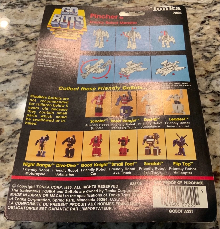 Pincher 48 Tonka GoBots Go Bots Energy Robot Monster 1985 No. 7255 Nuevo Precintado Foto 4 de 4