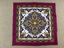 Springs Bandana Handkerchief Magenta Red Purple Abstract Art Design RN16463 VTG