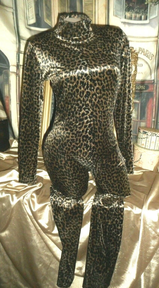Body Pana Leopardo Guepardo Manga Larga Falso Tortuga Frederick's Hollywood Foto 2 de 4