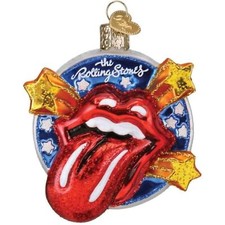 Old World Christmas Glass Ornament, The Rolling Stones Tongue, w/ OWC Gift Box