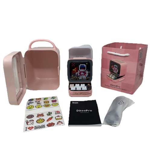 Divoom Ditoo-PRO Retro Pixel Art PINK Bluetooth Portable Speaker New Open Box - Picture 2 of 19