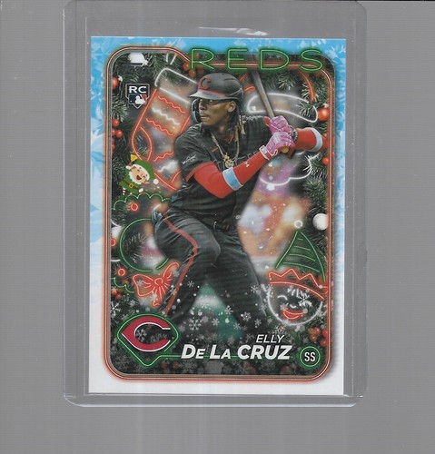 2024 TOPPS HOLIDAY BASEBALL HIDDEN ELF VARIATION ELLY DE LA CRUZ ROOKIE #HE-12