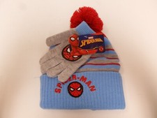 Marvel Spiderman 2pc Youth Kids Beanie Winter Hat Glove Set New Ages 8-13