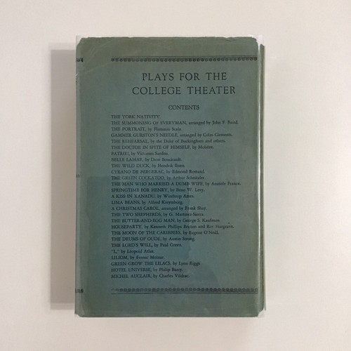 PLAYS FOR THE COLLEGE THEATER Garrett H. Leverton 1945 Hardcover Dustjacket - Picture 2 of 5