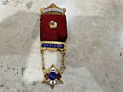 Vintage Order Of Foresters IOF LBC Service Officer Ribbon Pin