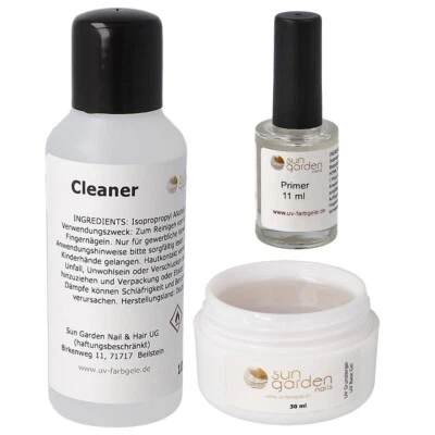 SUN GARDEN NAILS Nailset mit Grundiergel 30ml-Primer-Cleaner 100ml