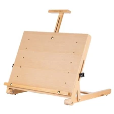 Beechwood Tabletop Easel Wooden Drawing Board Easel Adjustable Desktop Easel ...