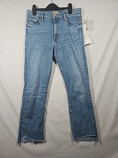 Mother Denim The Insider Crop Step Frayq, Size 28, Light Wash