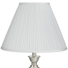 White Mushroom Pleated Medium Empire Lamp Shade 7" Top x 16" Bottom x 12" Slant