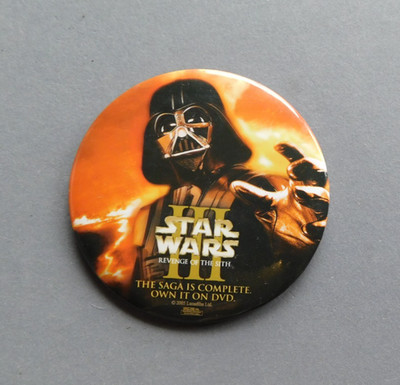 Star Wars III Revenge of the Sith : Button/ Pin - 3 inch Promo Walmart 2005 DVD
