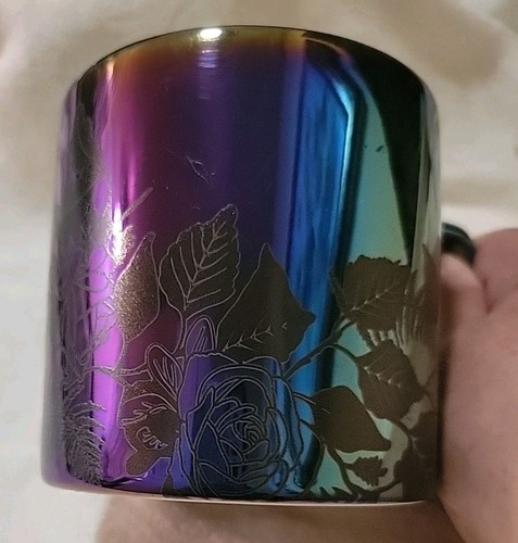 Starbucks Ceramic Oil Slick Rainbow Black Rose Iridescent Mug Fall 2020 - Picture 2 of 8
