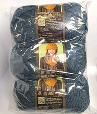 (3 Pack) Lion Brand Wool-Ease Super Bulky  Yarn, Denim - Dark Peacock Teal Blue