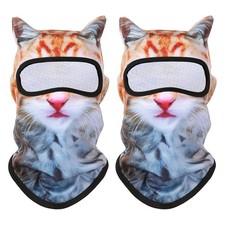 3D Cat Ski Mask, Balaclava Face Mask with Ears, 2 Pack One Size, Multicolor