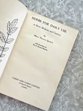 Herbs for Daily Use by Mary Thorne Quelch Faber and Faber 1941 Botanical Illus
