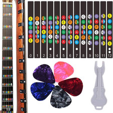 Guitar Fretboard Stickers, Color Coded Note Decals Fingerboard Frets Map Sticke