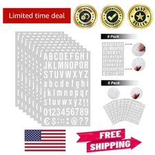 Durable Vinyl Letters & Numbers Set - 8 Sheets for Mailbox, Windows, Home Use