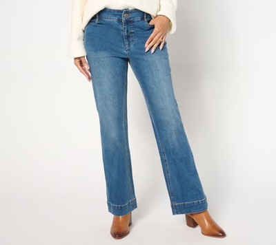 Studio Park x Amy Stran Petite Wide-Hem Boot-Cut Jeans Medium Wash 12 Used