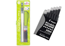 Pilot Parallel Pen 2-Color Black/Red 3.8mm 6 Black Ink Refills Office School
