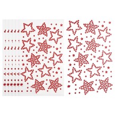 6Sheets Star Gem Sticker, Face Gem Stickers, Red
