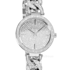 Michael Kors Catelyn Womens Watch, Pave Crystals, Silver Stainless Steel Band