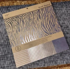 New s.e.i Kraft Basics 24 Foil Papers 12"x12" • Metallic • 5 Patterns /4 Colors