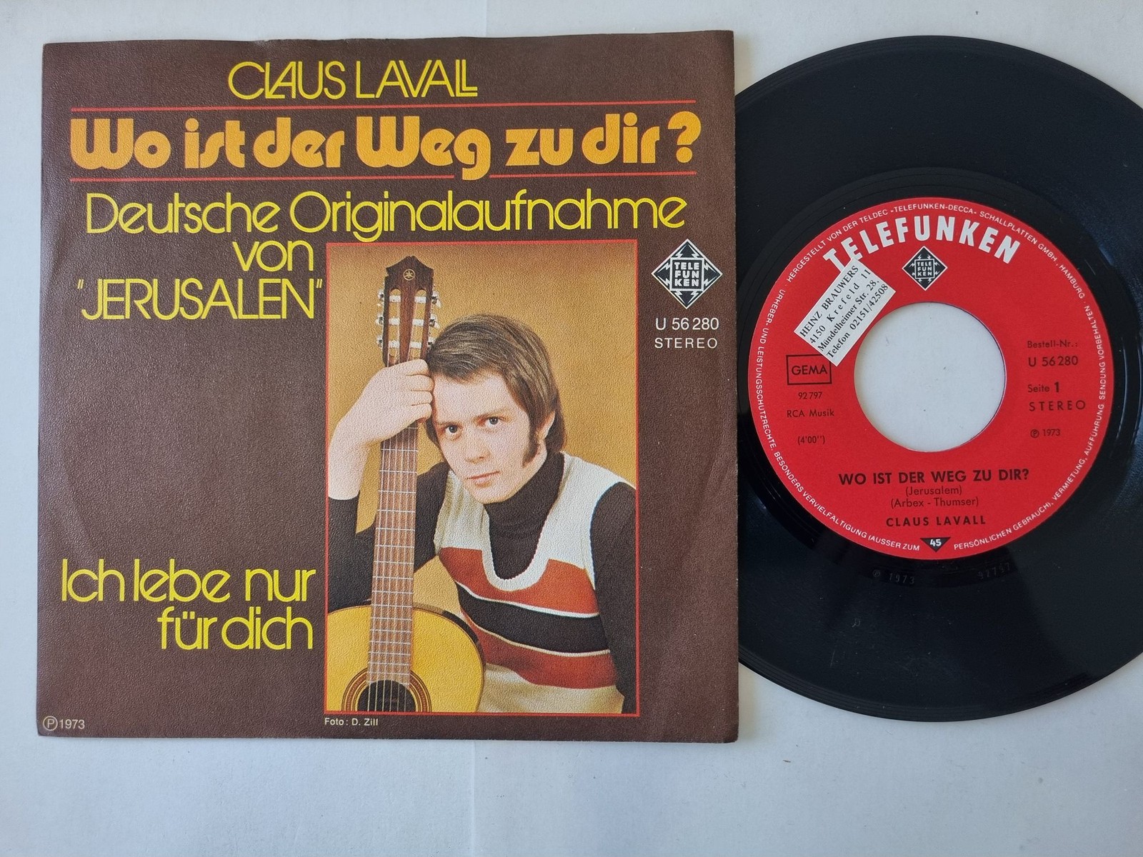 Claus Lavall - Wo Ist Der Weg Zu Dir? 7'' Vinyl Germany