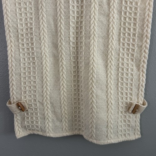 Vintage Tapestries Ireland Helena Ruuth Cream Wool Poncho Sweater XL Fisherman - Picture 8 of 10