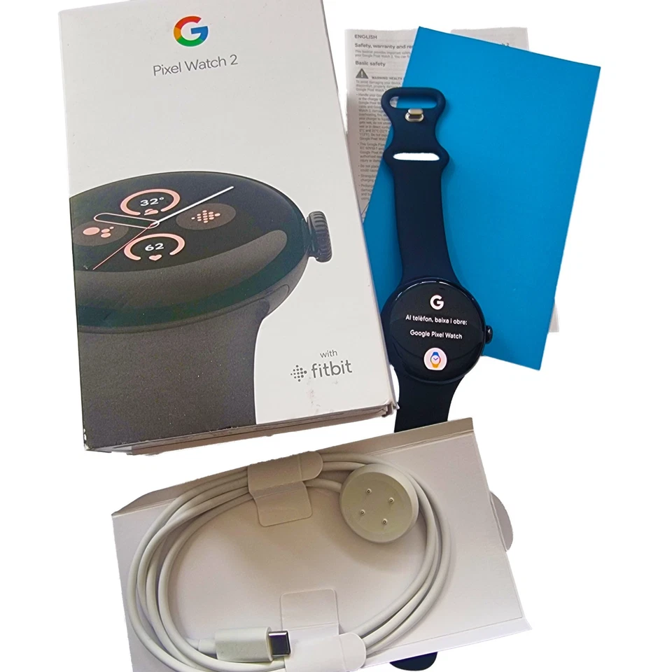 Google Pixel Watch 2 41mm ✔ BT WiFi Black Case Black Silicone Strap • GA05029-GB - Image 2 of 4