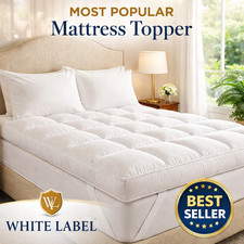 4 Inch Thick Mattress Topper Hotel Quality Extra Deep Quilted Soft Single King