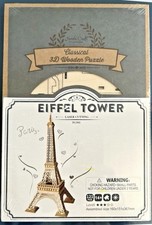 NEW Eiffel Tower Paris France Laser Cut Wood 3D Puzzle Model Kit DYI Hands Craft