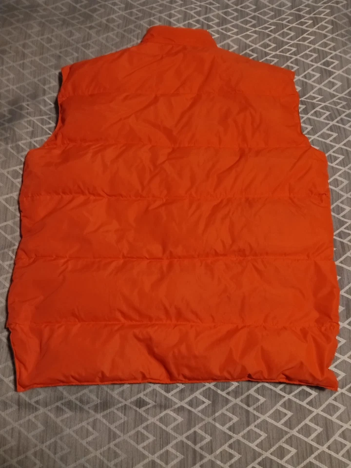 Chaleco de caza vintage años 80 Cabelas reversible plumón camuflaje naranja brillante para hombre grande Foto 4 de 4