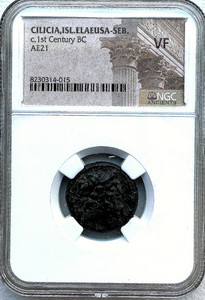 CILICIA, ELAEUSA-SEBASTE - 1ST CENT BC- AE DRACHM- NGC VF - FREE SHIPPING!
