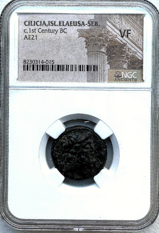 CILICIA, ELAEUSA-SEBASTE - 1ST CENT BC- AE DRACHM- NGC VF - FREE SHIPPING!